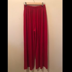 Vibrant Red Wide Leg Pants